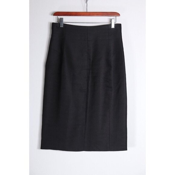 Gianni Versace Women's 44 Black Straight & Pencil Midi Skirt Back Zipper - Picture 4 of 14